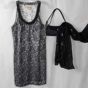 MICHAEL KORS CHAIN SCOOP NECK TUNIC TOP